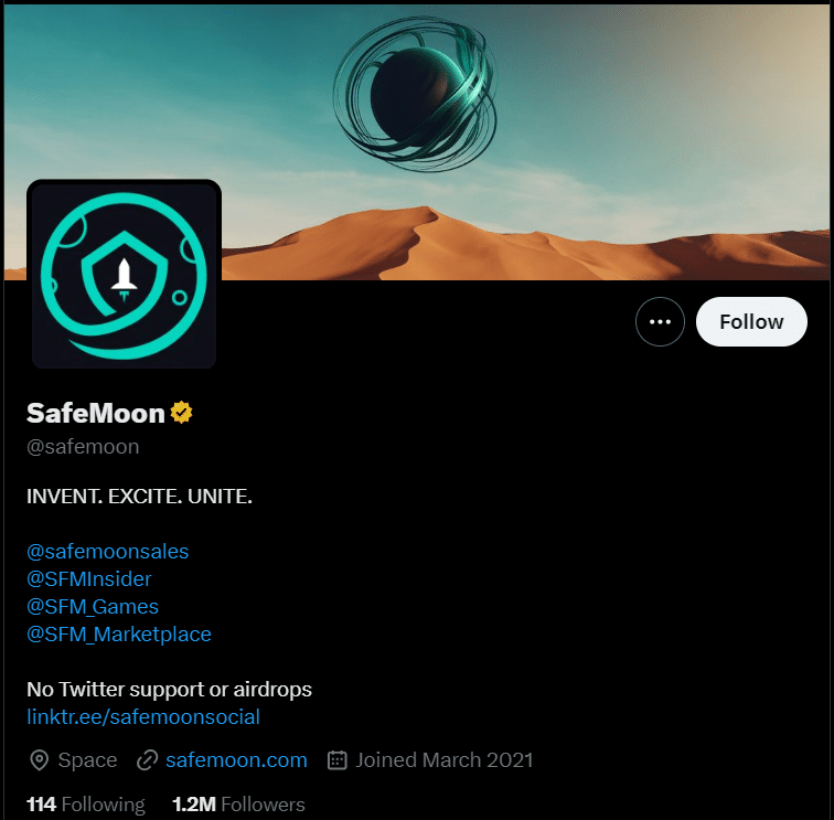 SafeMoon Official X Account